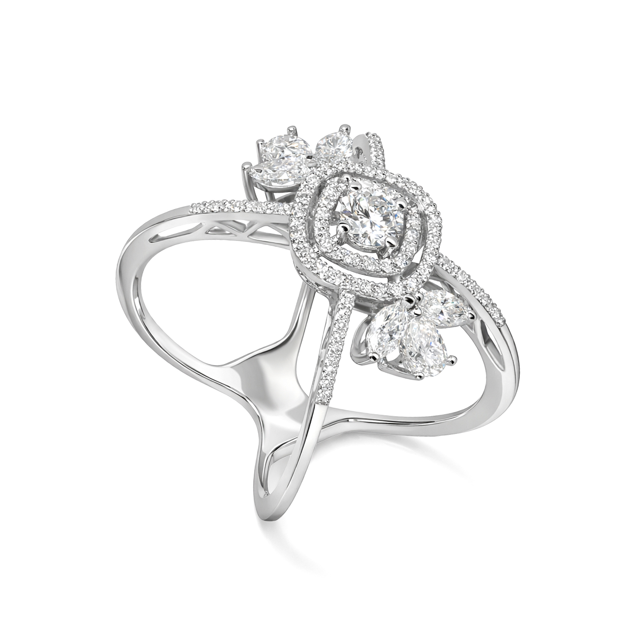 Золотое кольцо с бриллиантами 1.02ct