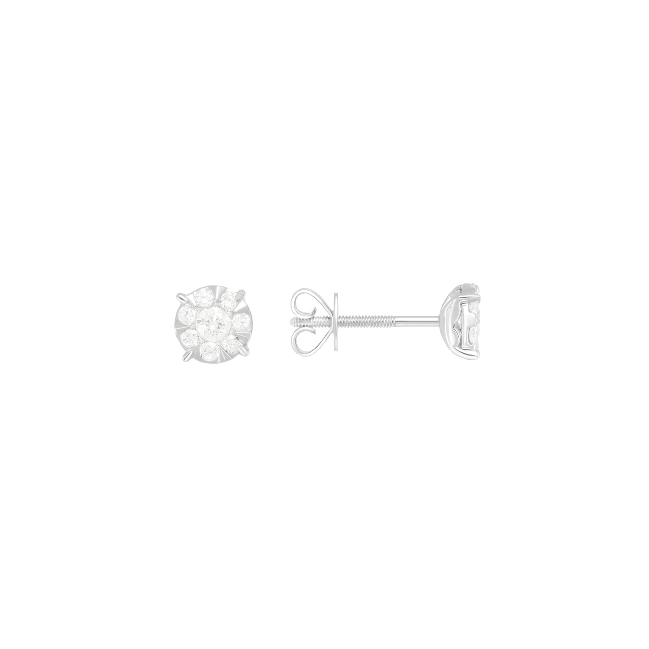 Золотые серьги-пусеты с бриллиантами 0.40ct