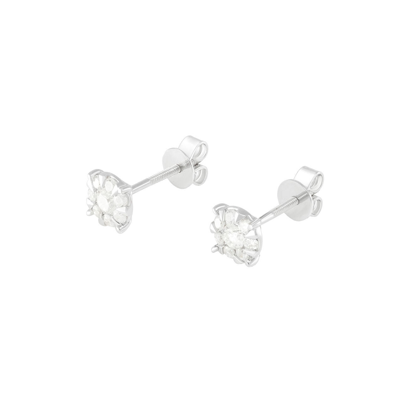 Золотые серьги-пусеты с бриллиантами 0.40ct