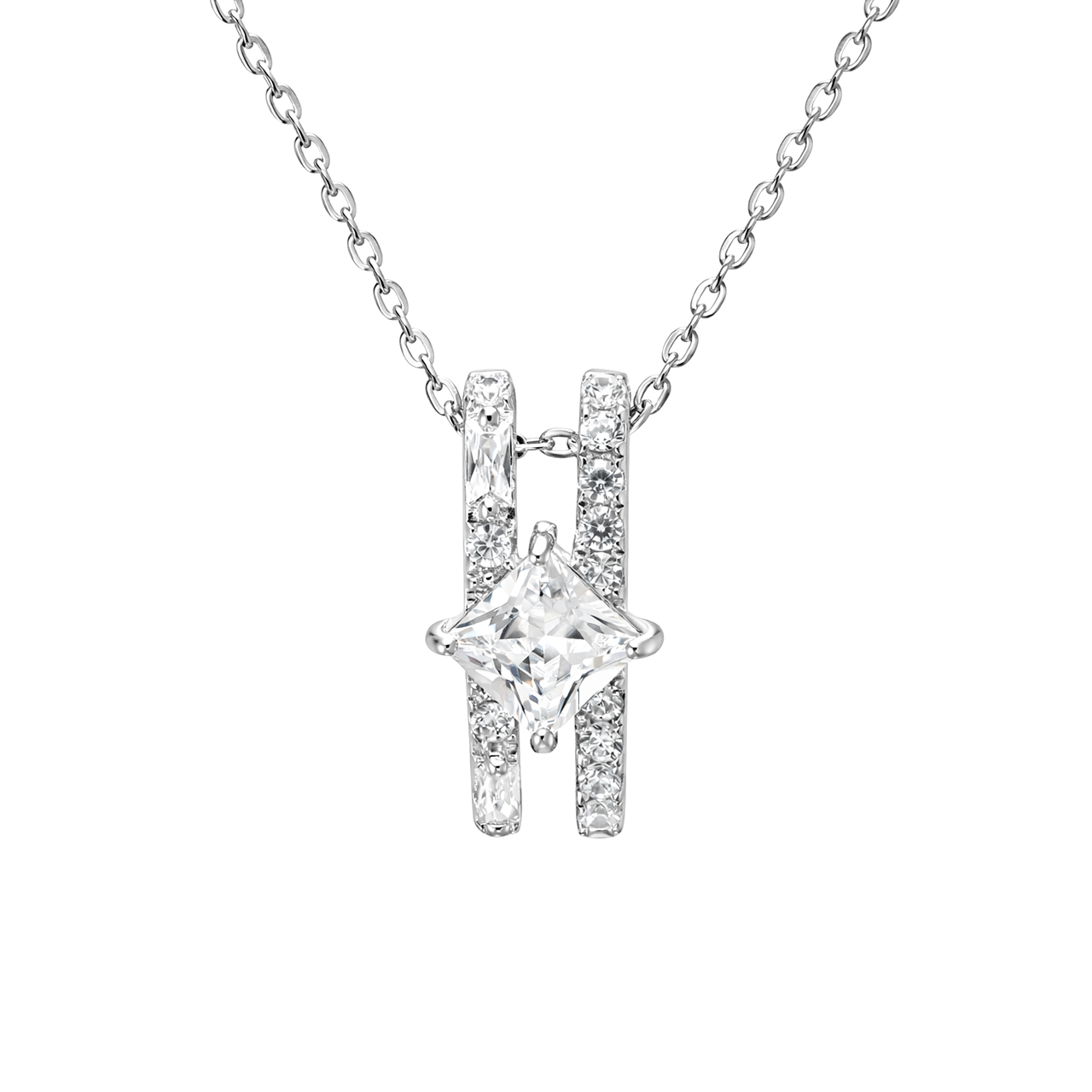 Серебряное колье с фианитами