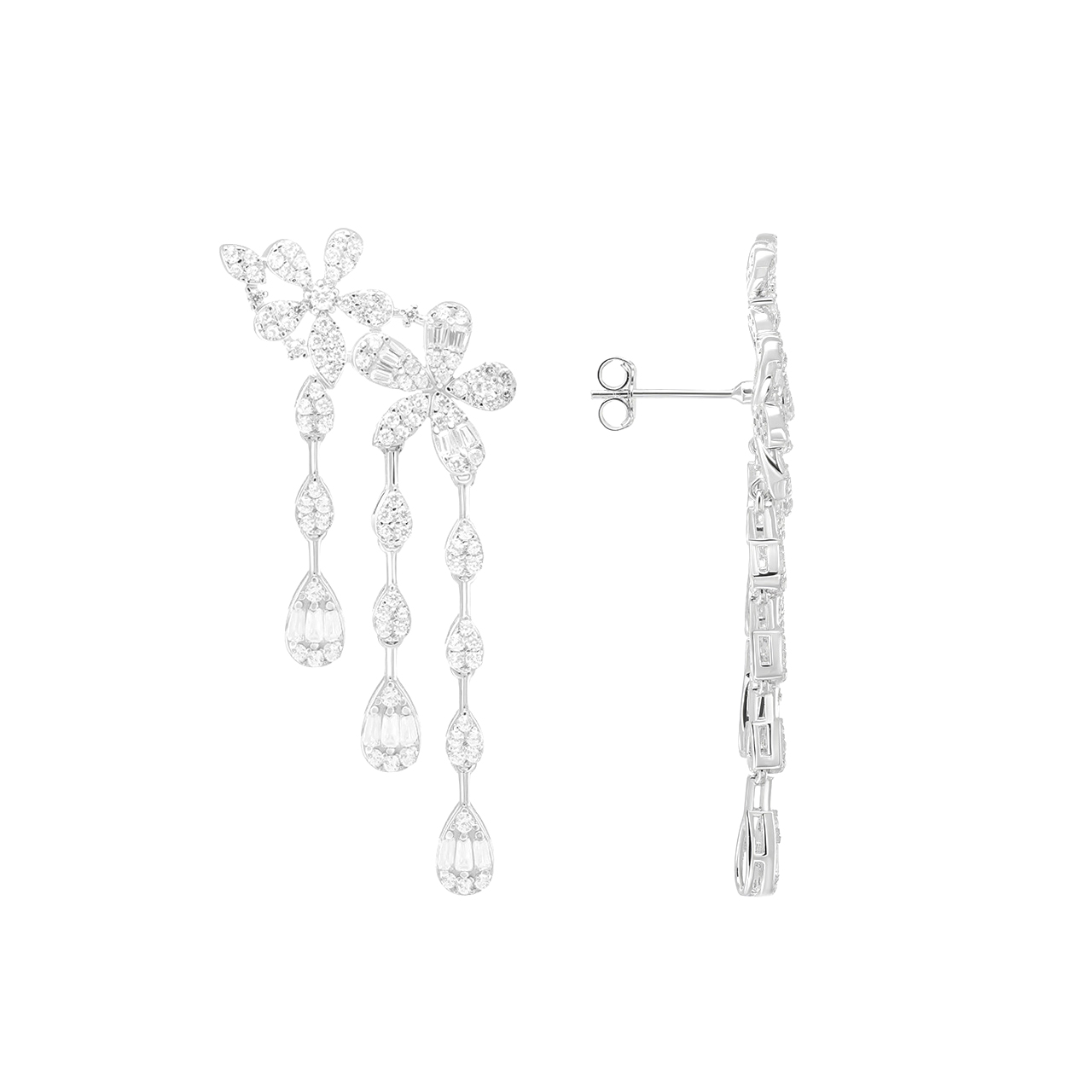 Серебряные серьги с фианитами