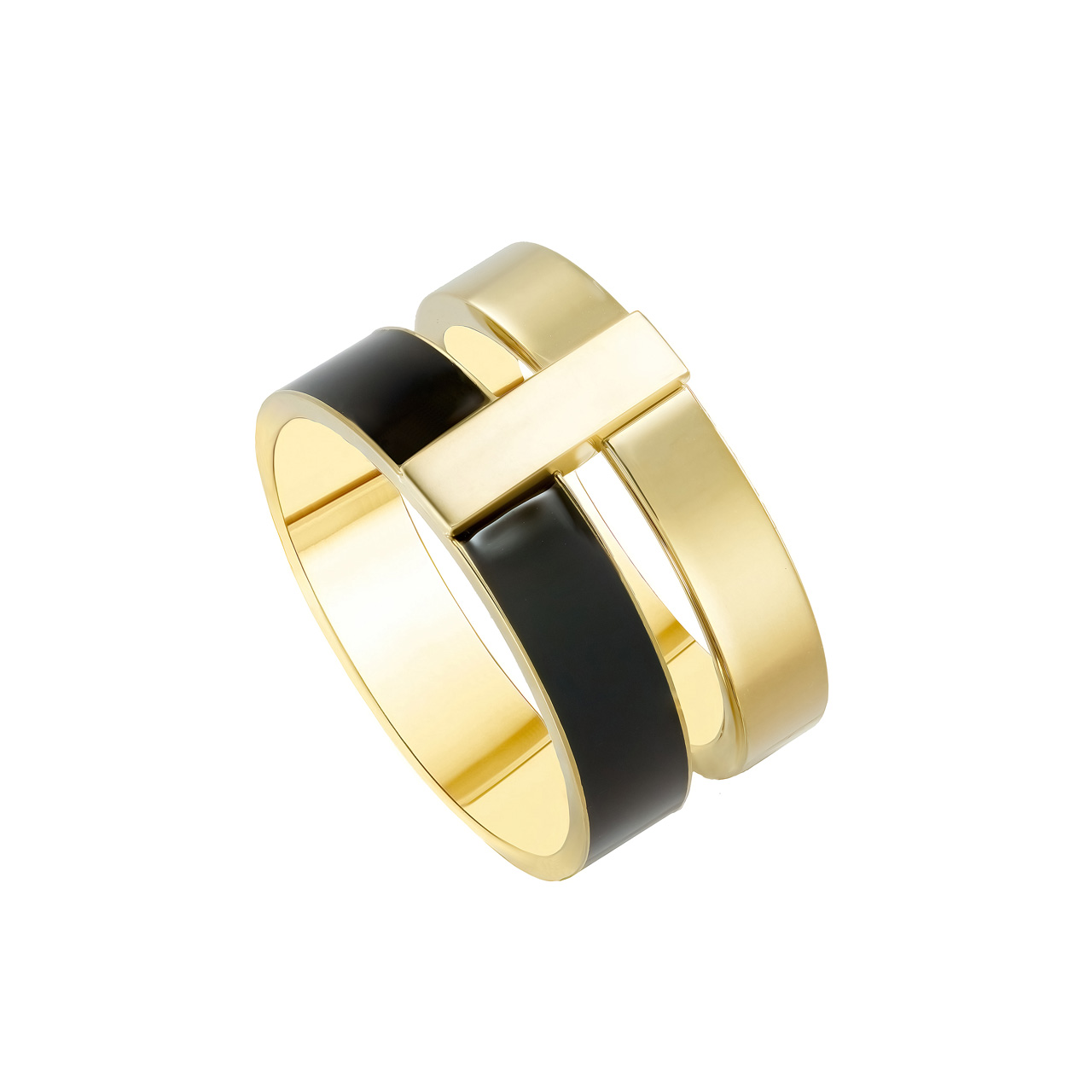 Кольцо "Duo ring" с эмалью