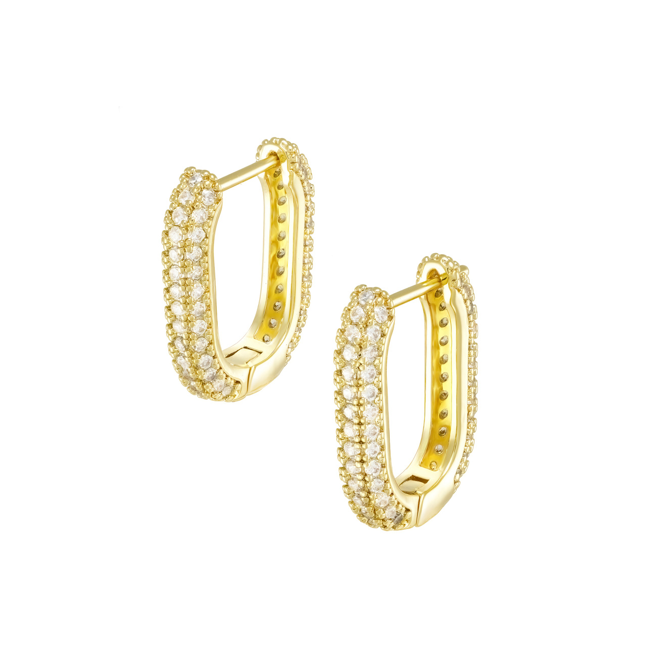 Серьги "Chrystal Oblong" с фианитами