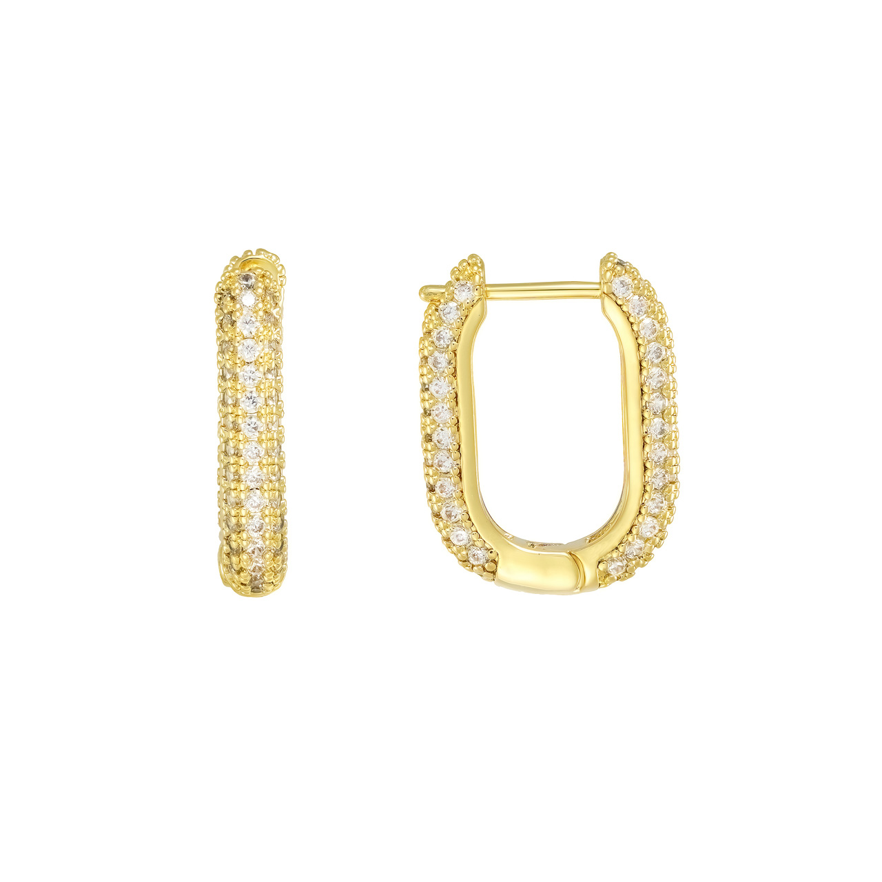 Серьги "Chrystal Oblong" с фианитами