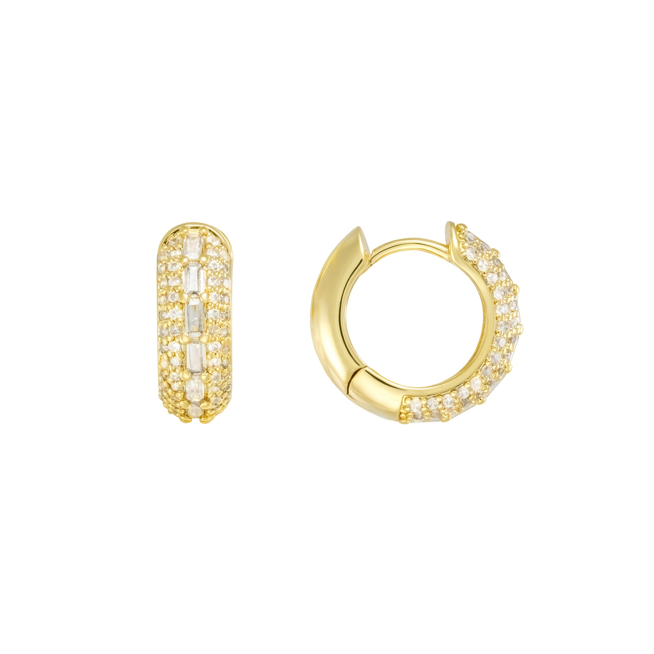 Серьги-конго "Dainty hoops" с фианитами