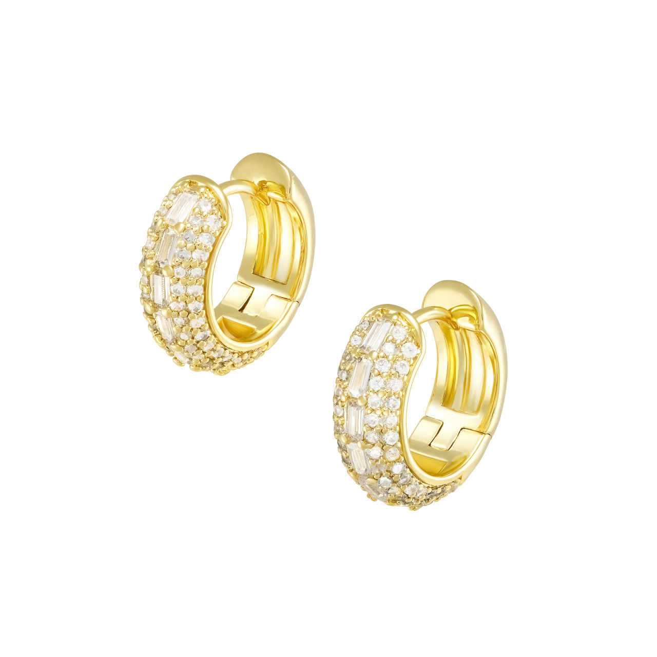 Серьги-конго "Dainty hoops" с фианитами