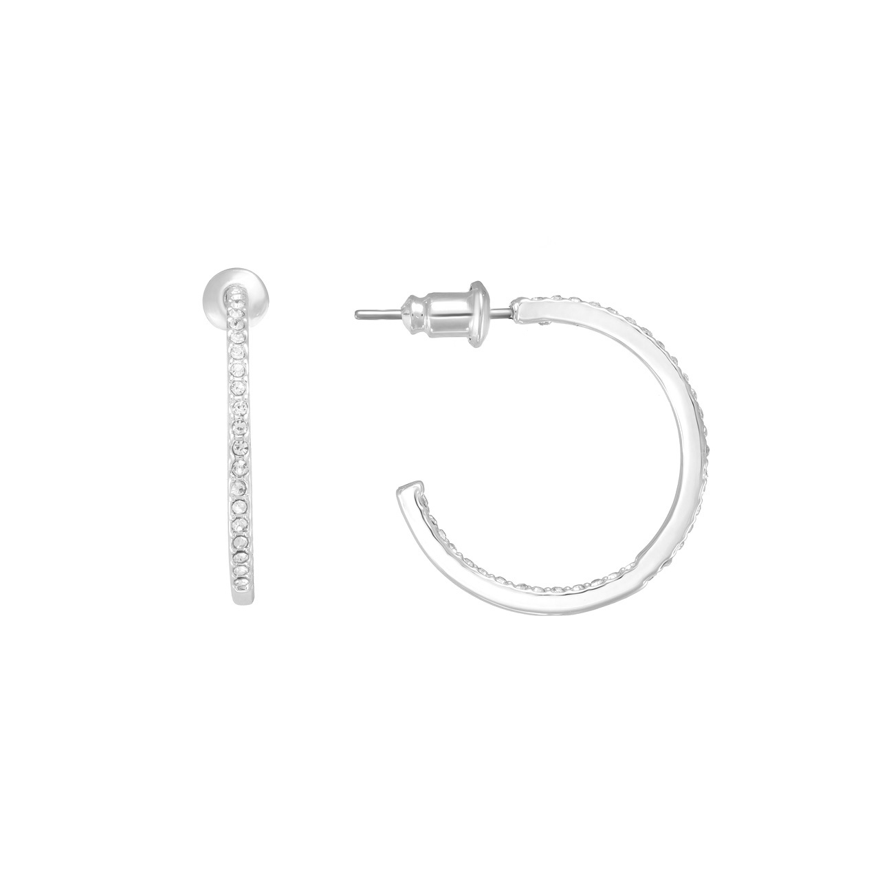 Серьги-конго "Slim hoops" с фианитами