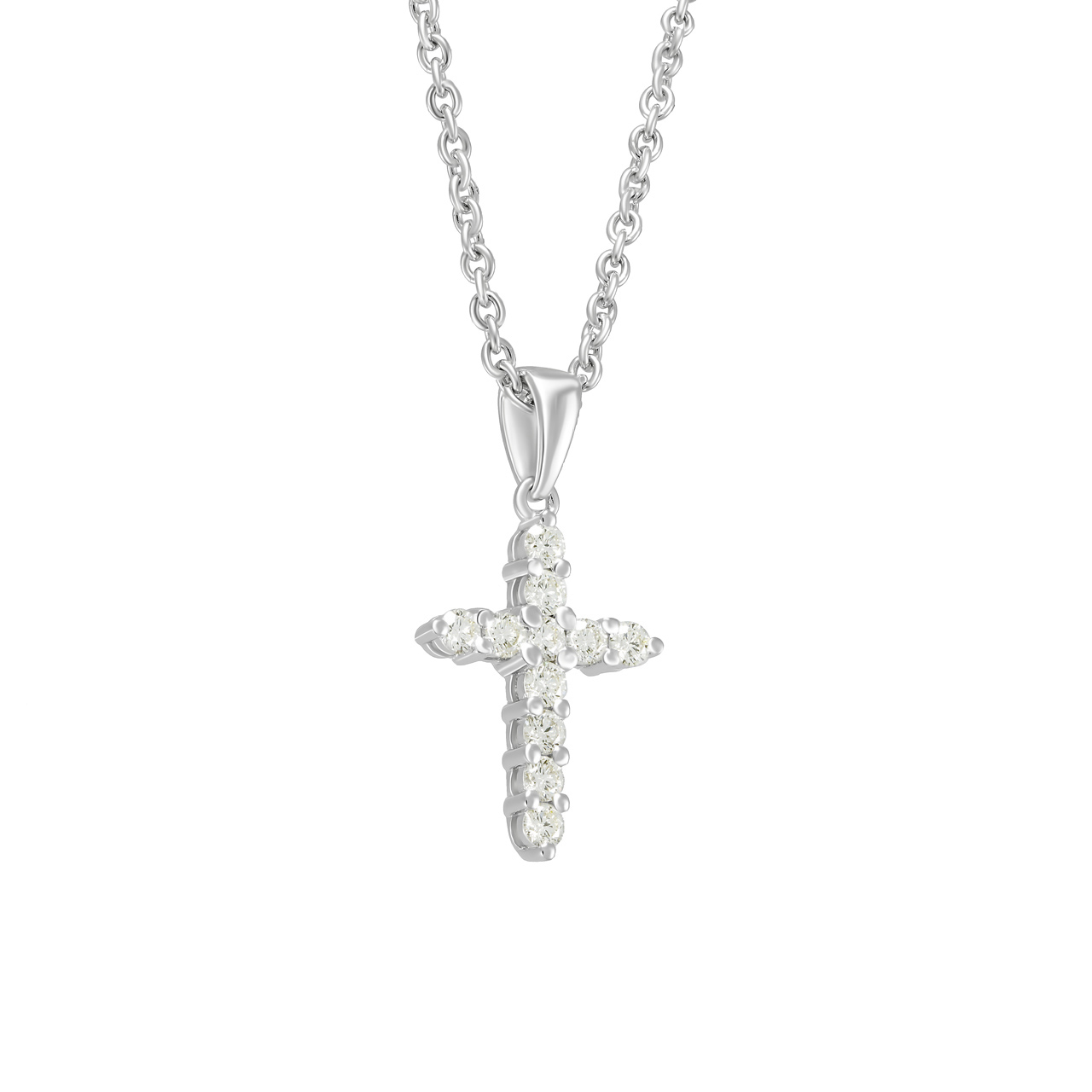Золотая подвеска "Крест" с бриллиантами 0.34ct