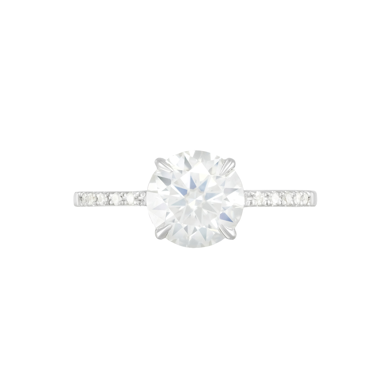 Золотое кольцо с диаллантом 1.5ct и бриллиантами