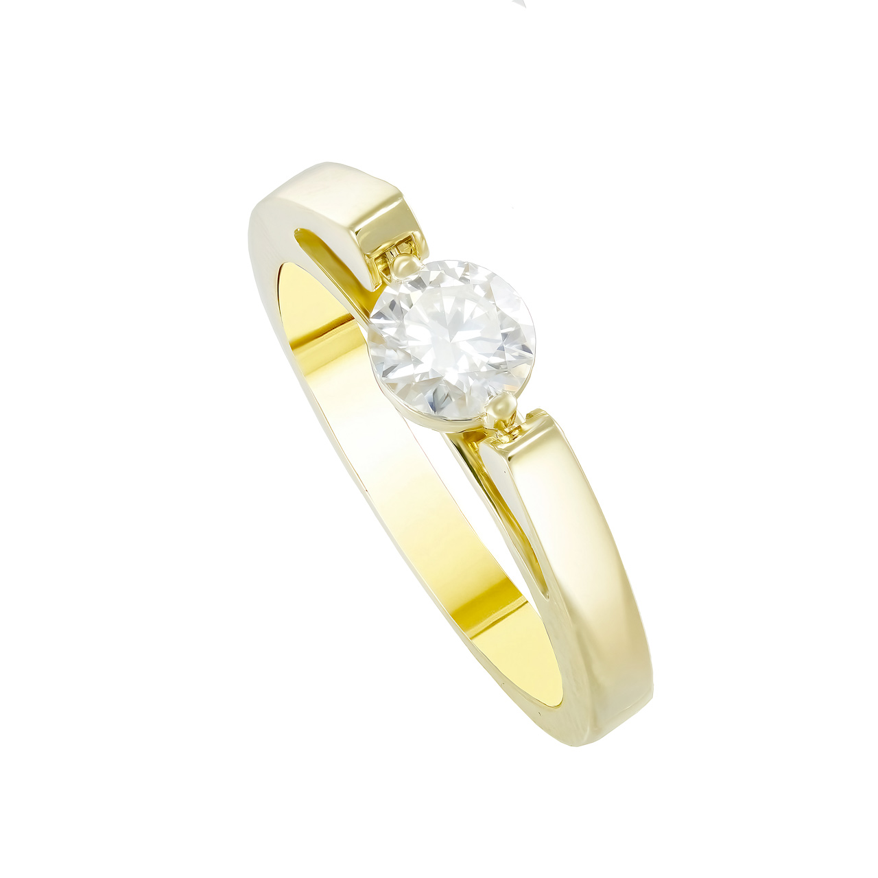 Золотое кольцо с подвижным диаллантом 0.5ct