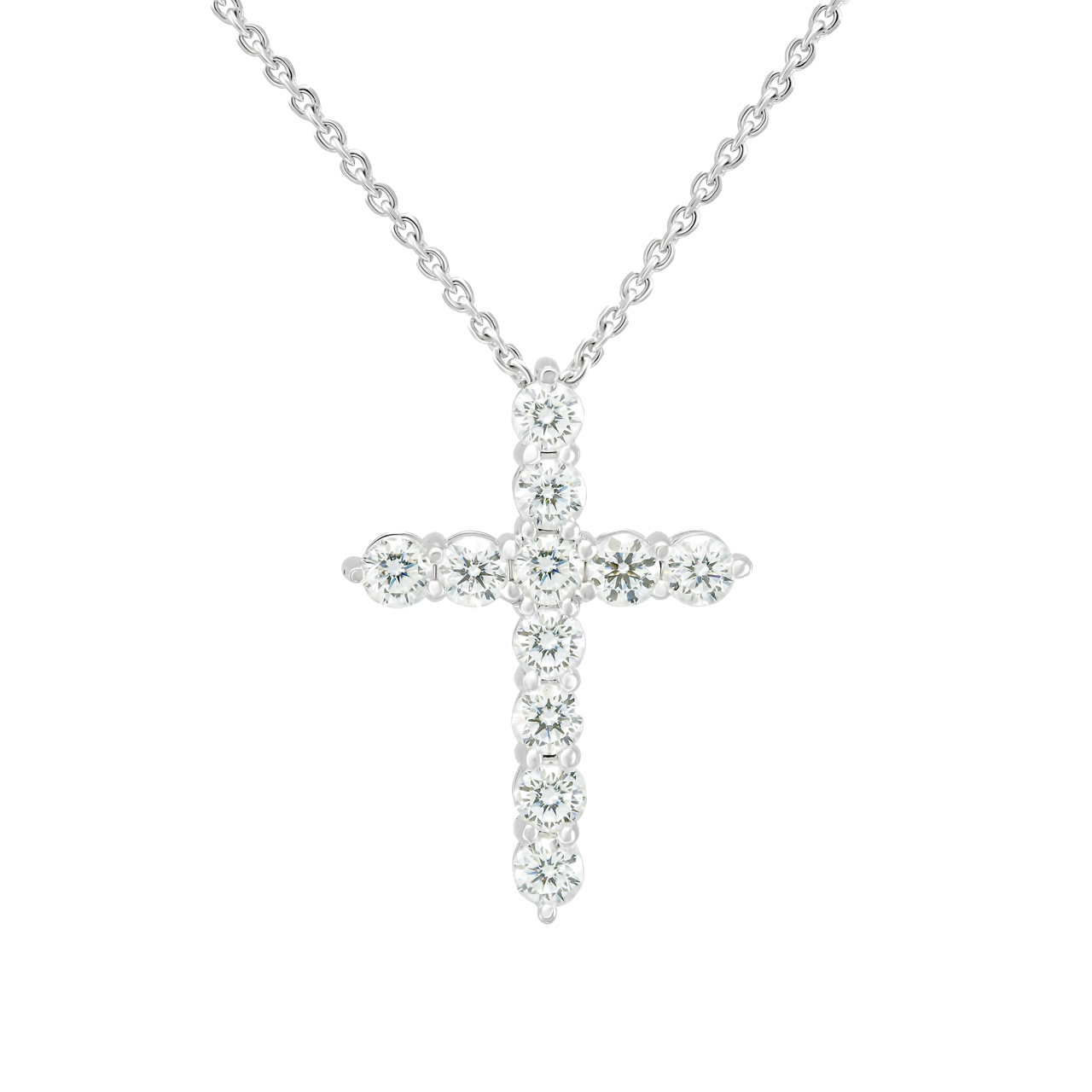Золотое колье-крест с диаллантами 1.1ct