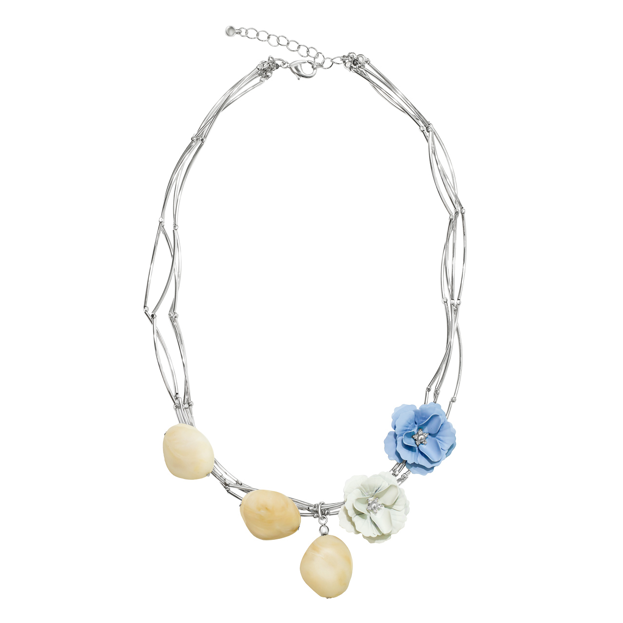 Колье "Snow White & Milk Blue" с аммонитом и.