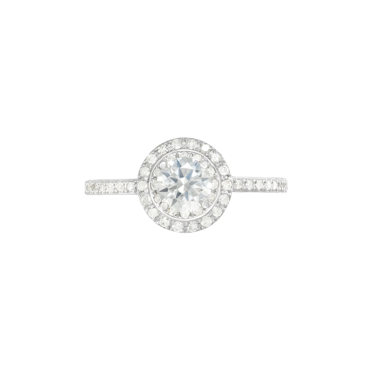 Золотое кольцо с диаллантом 0.5ct и бриллиантами
