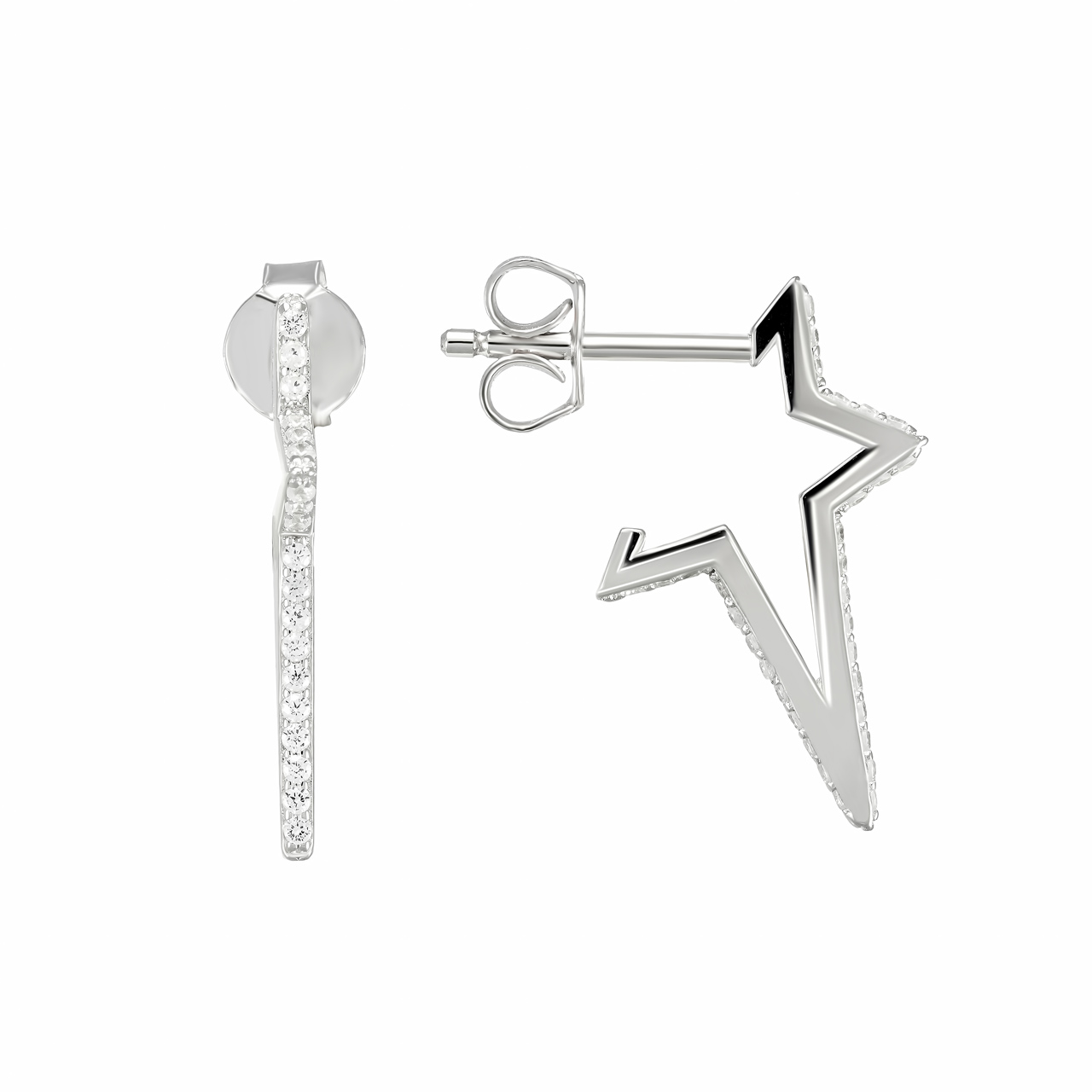 Серебряные серьги с фианитами