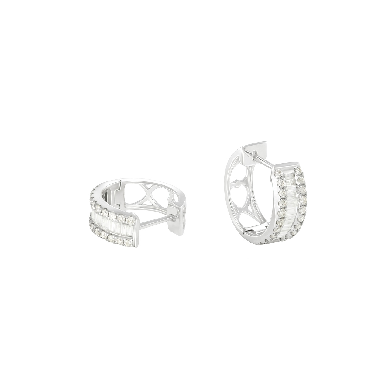Серьги-конго из золота 750 с бриллиантами 0.65сt