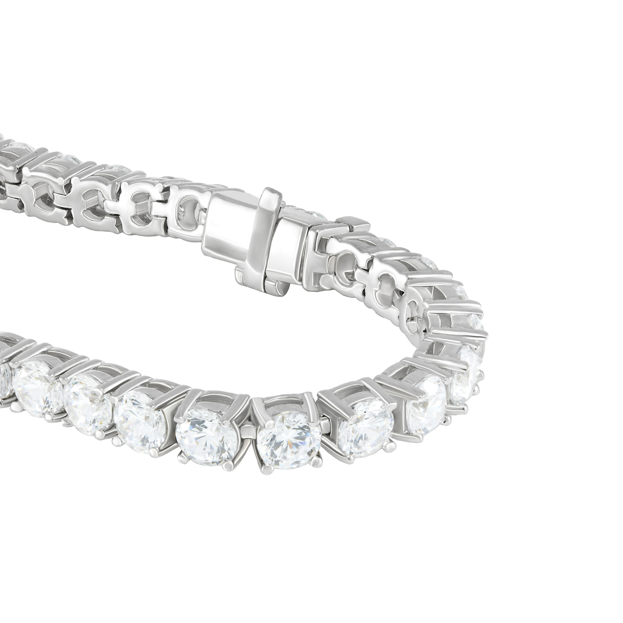 Серебряный теннисный браслет с фианитами d0.4