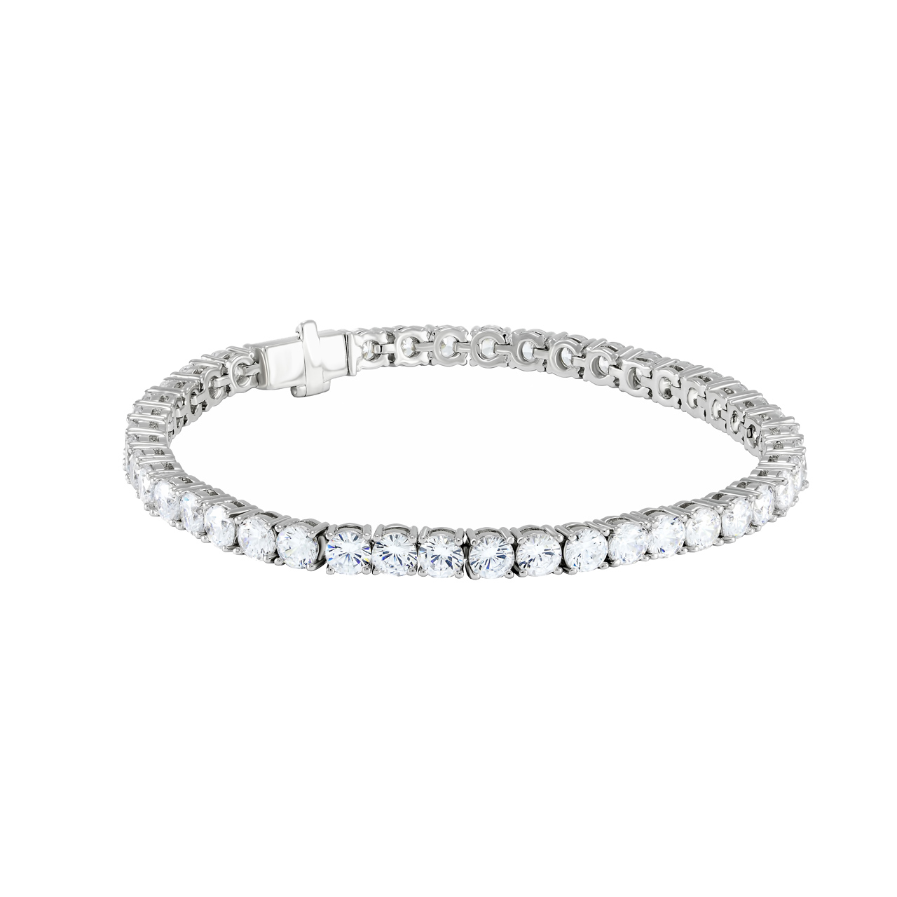 Серебряный теннисный браслет с фианитами d0.4