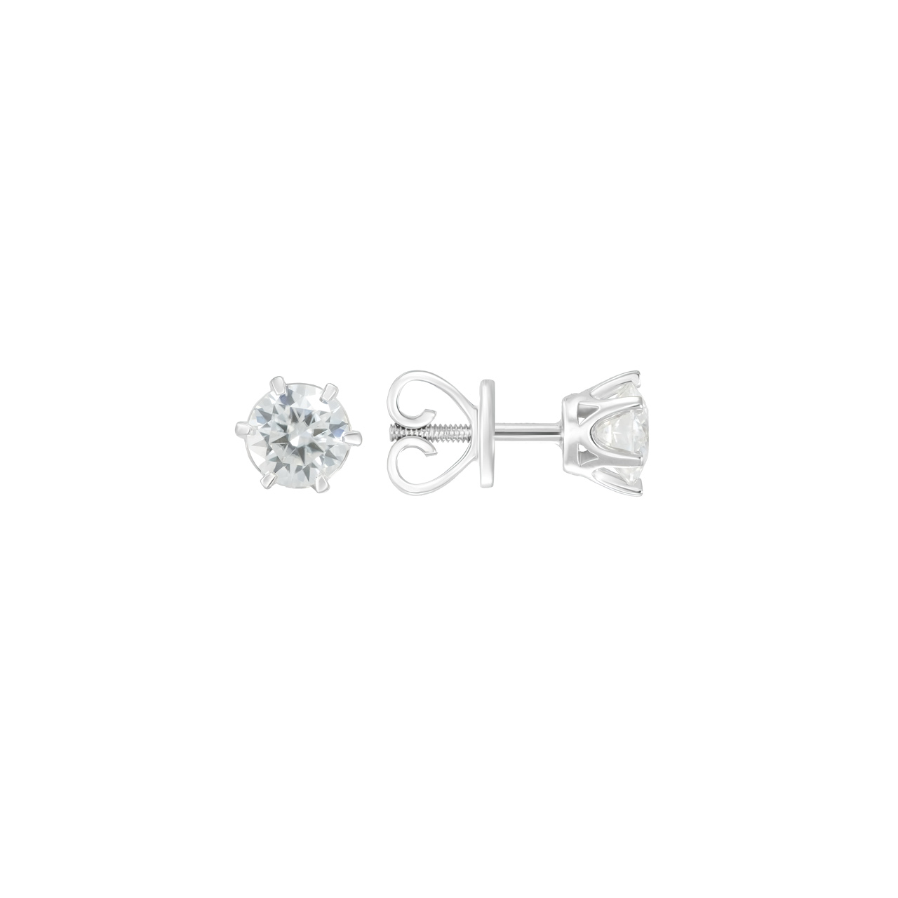 Золотые серьги с диаллантами 1.0ct огранки "Круг"