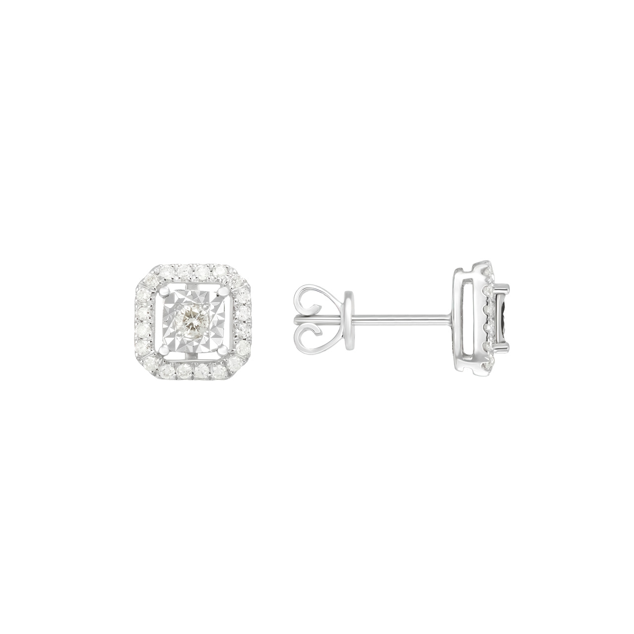 Серьги-пусеты из золота 750 с бриллиантами 0.3ct