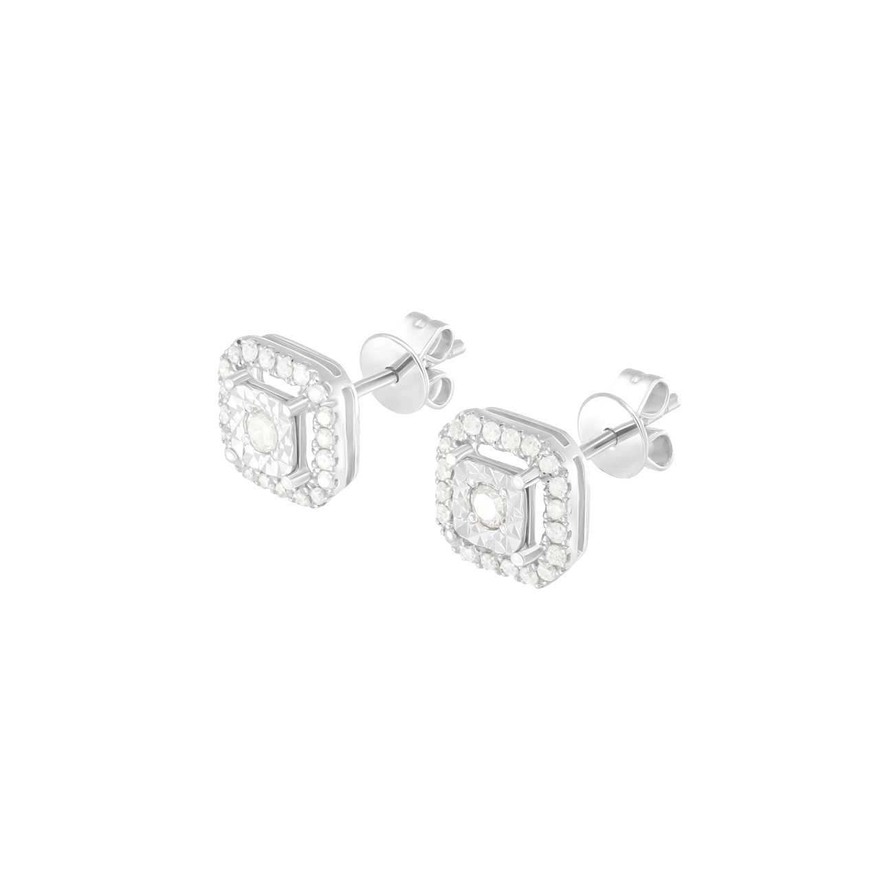 Серьги-пусеты из золота 750 с бриллиантами 0.3ct