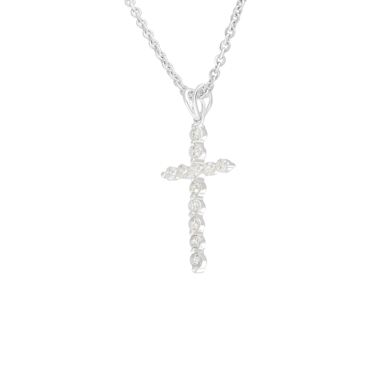 Подвеска-крест из золота 750 с бриллиантами 0.36ct