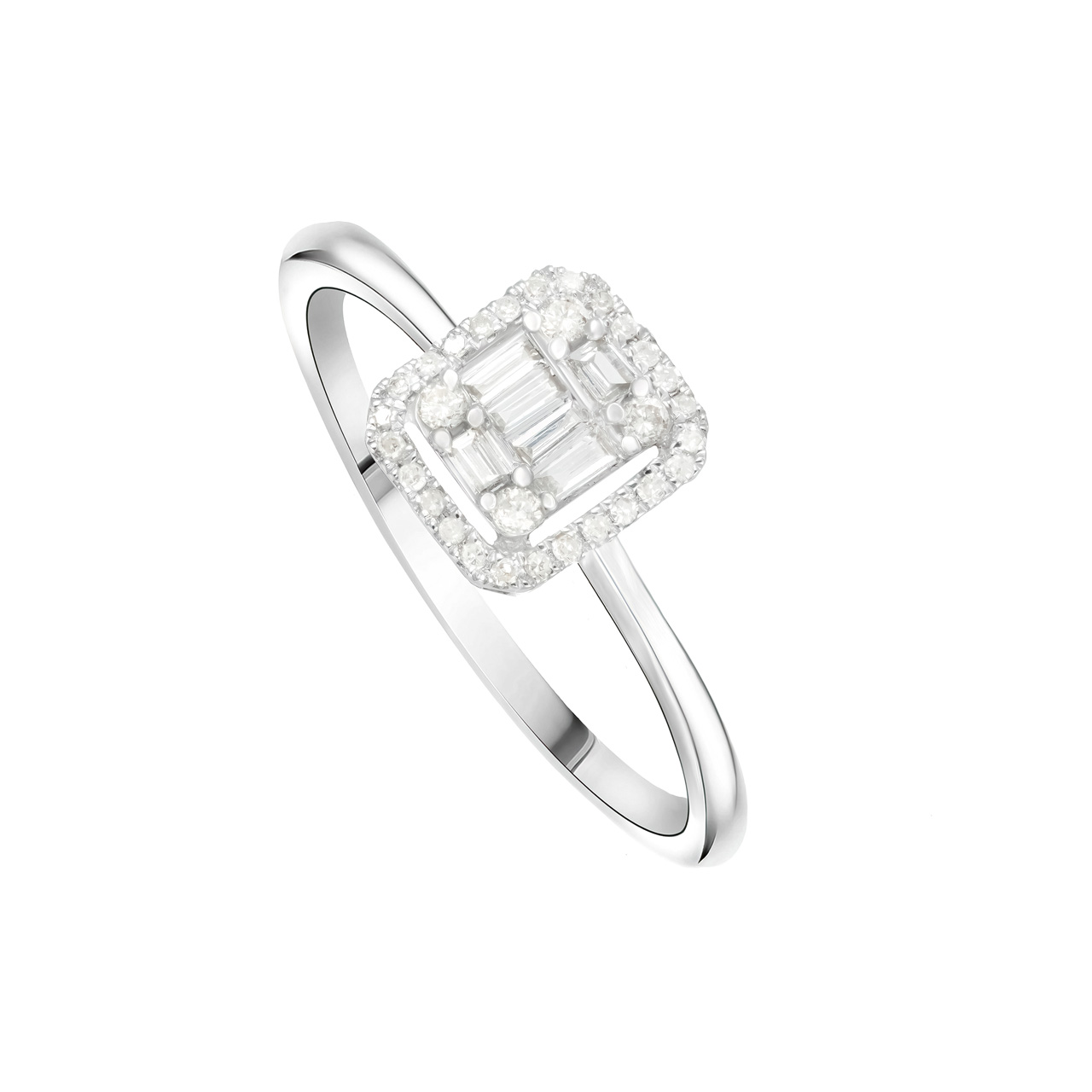 Кольцо из золота 750 с бриллиантами 0.16ct