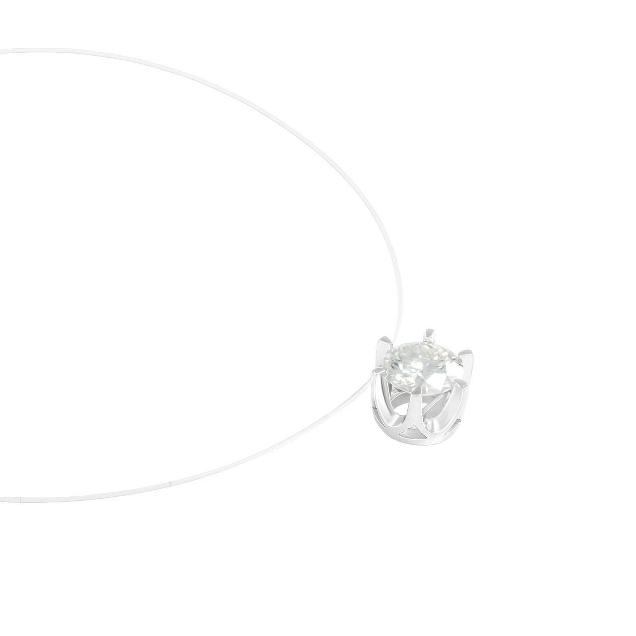 Золотой подвес на леске с диаллантом 0.5ct огранки "Круг"