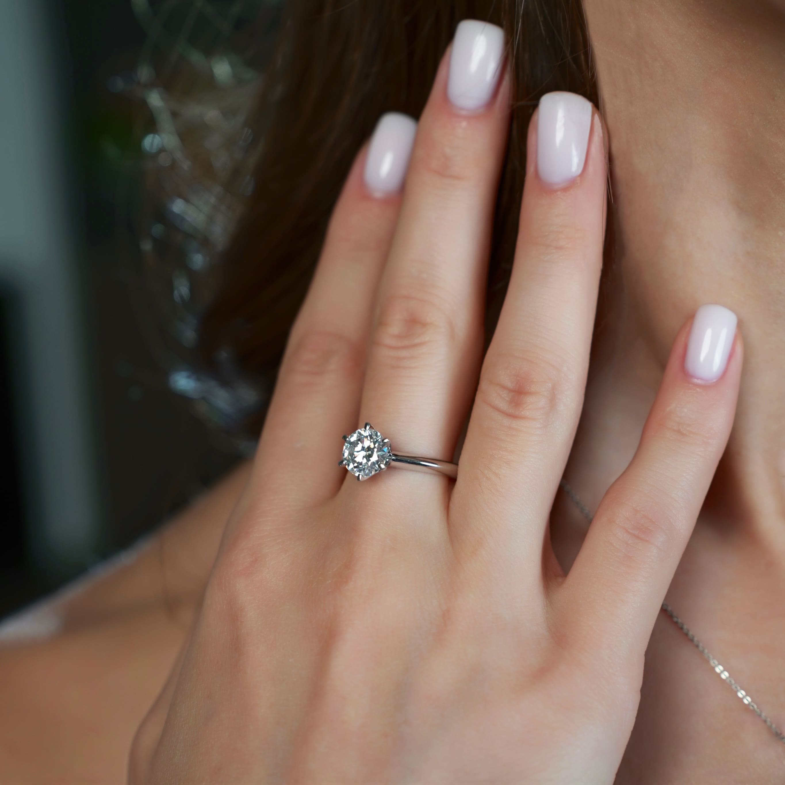 Золотое кольцо с диаллантом 1.0ct огранки "Круг"