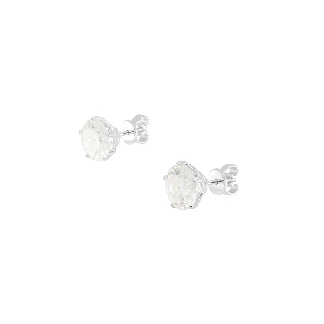 Золотые серьги-пусеты с диаллантами 6.0ct