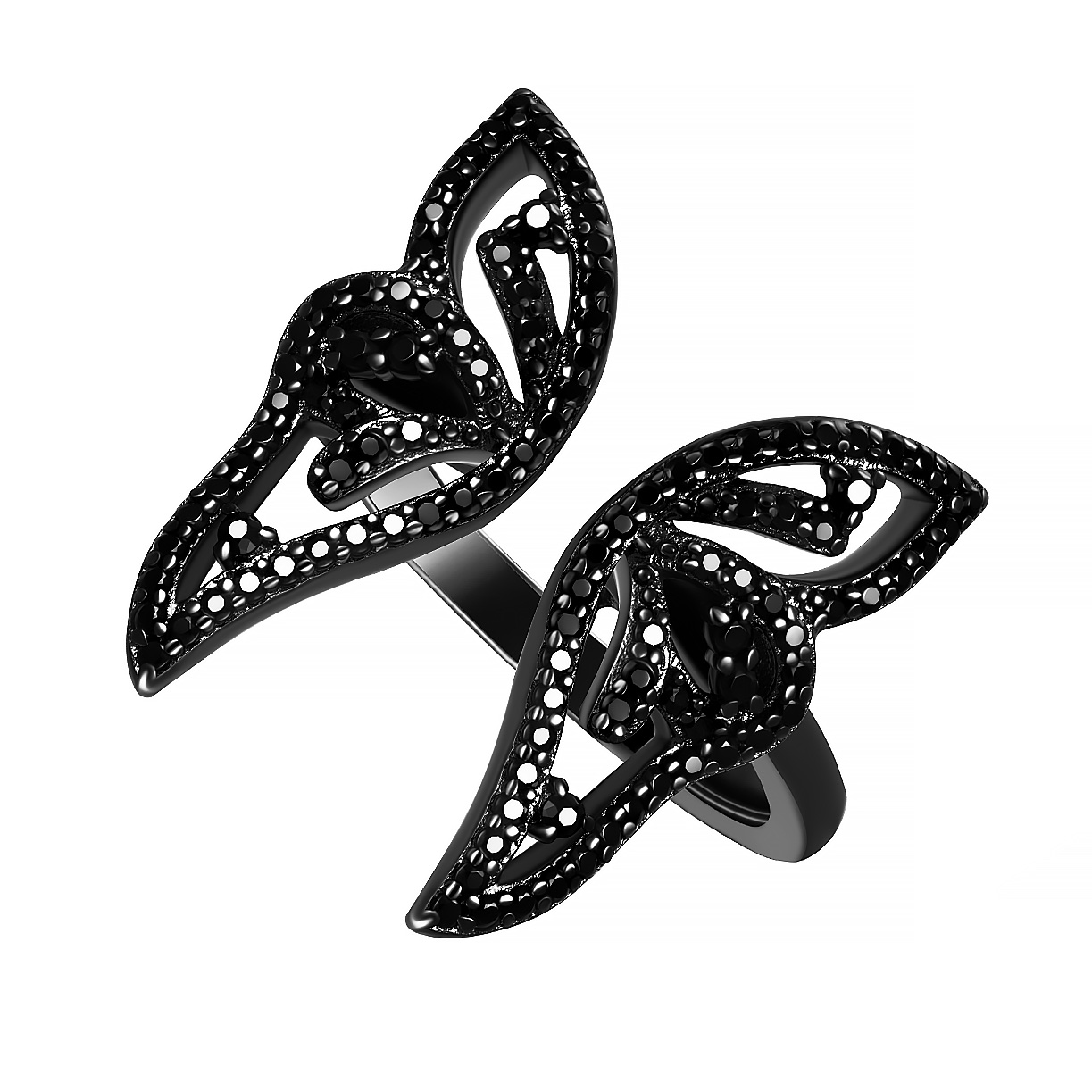 Серебряное кольцо "Gothic Butterfly" со шпинелями