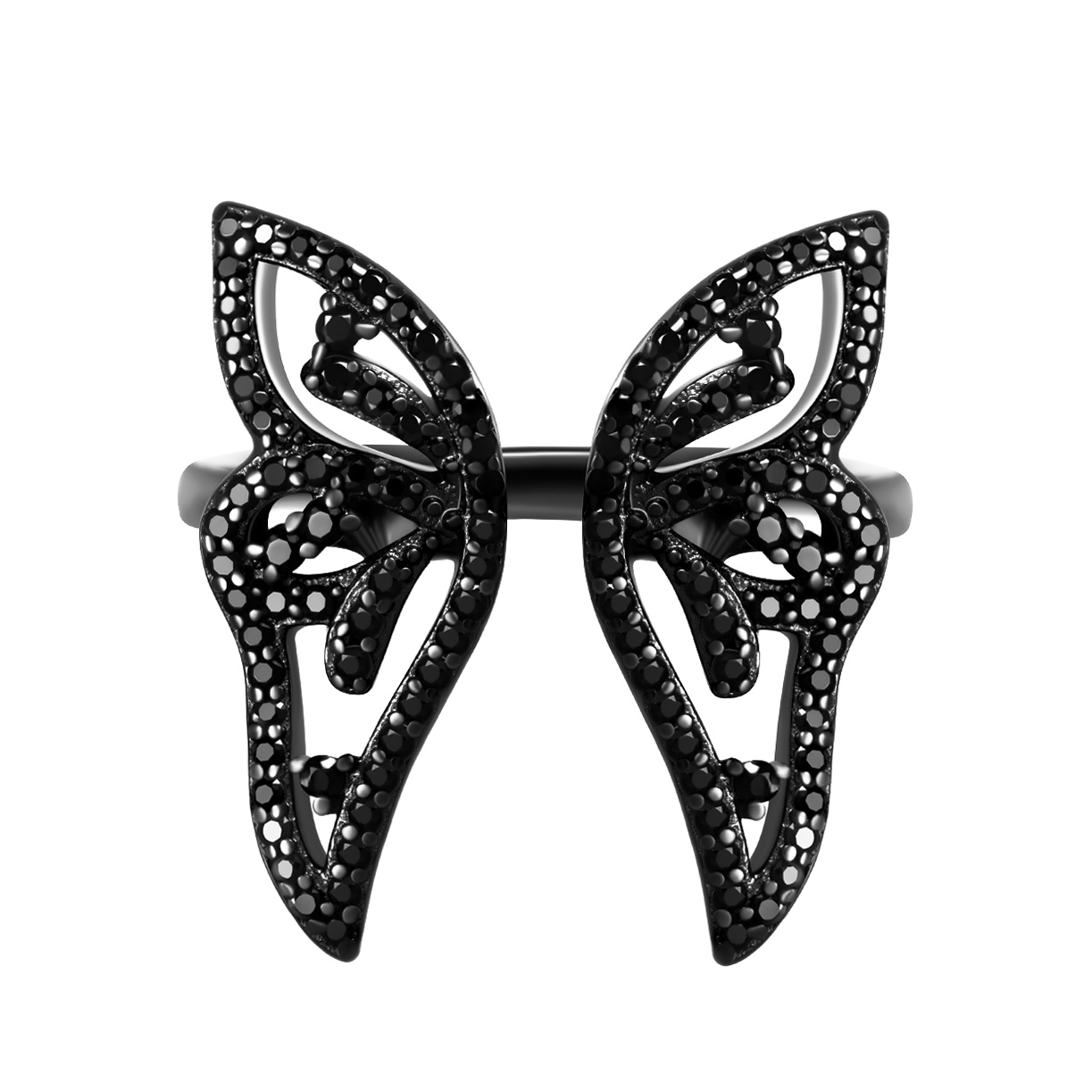 Серебряное кольцо "Gothic Butterfly" со шпинелями