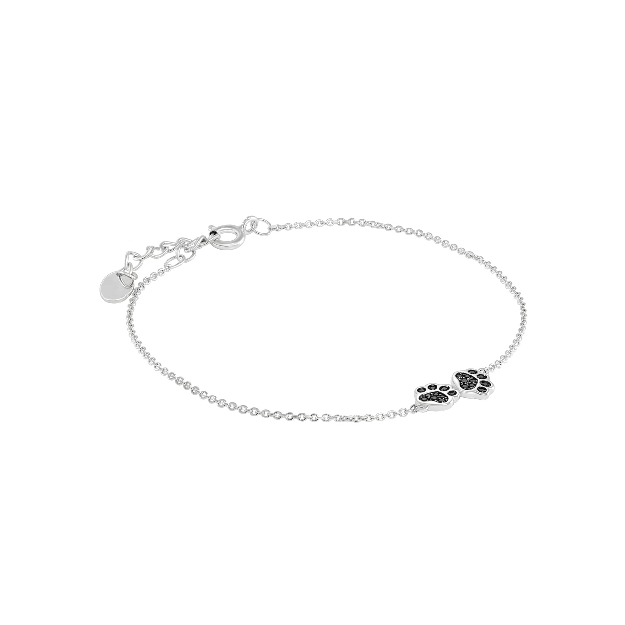Серебряный браслет "Лапки" со шпинелями