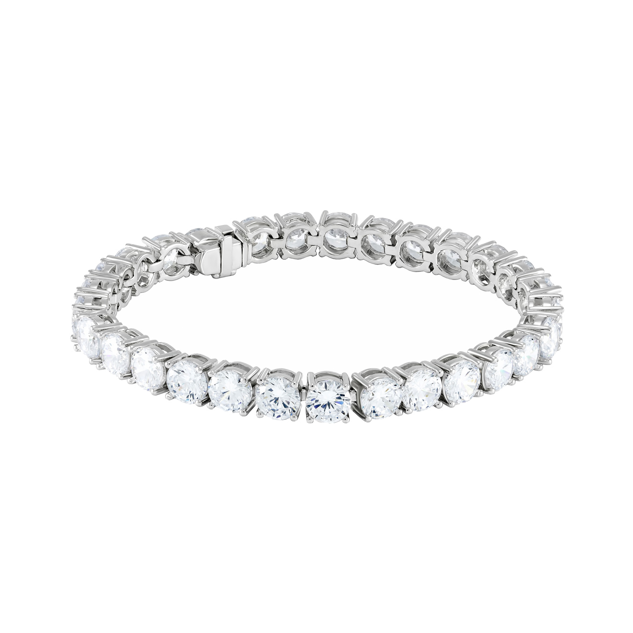 Серебряный теннисный браслет с фианитами d0.6
