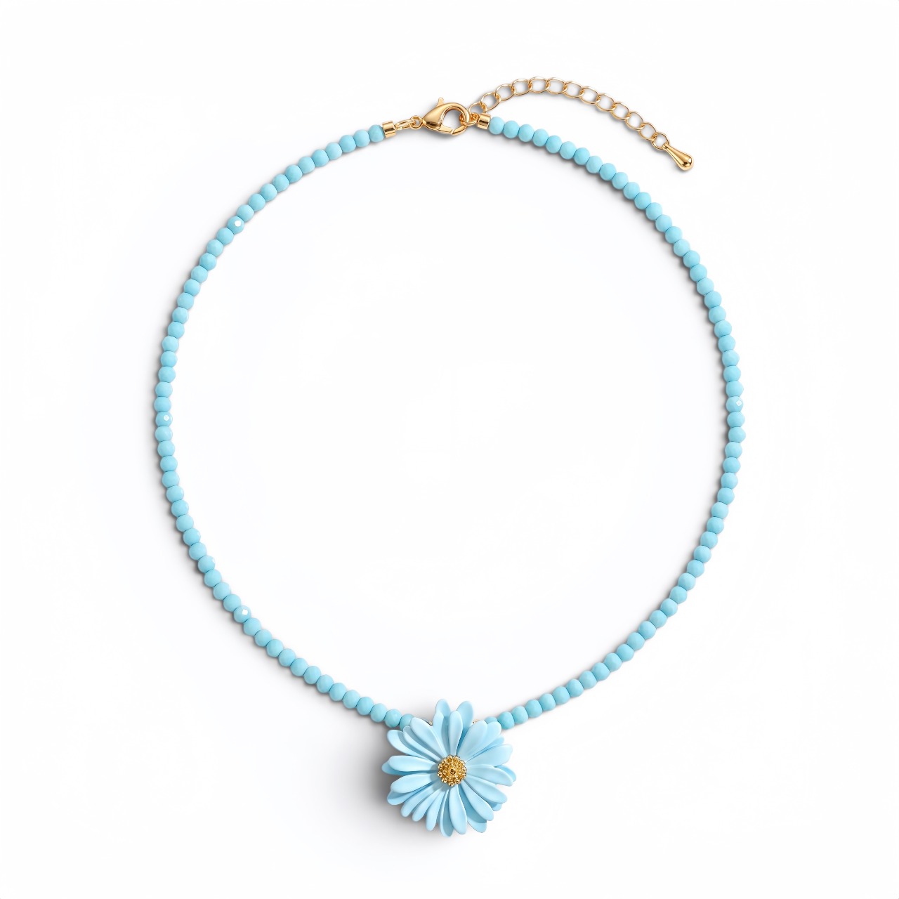 Колье "Sky Blue - Chamomile" с кварцем и.