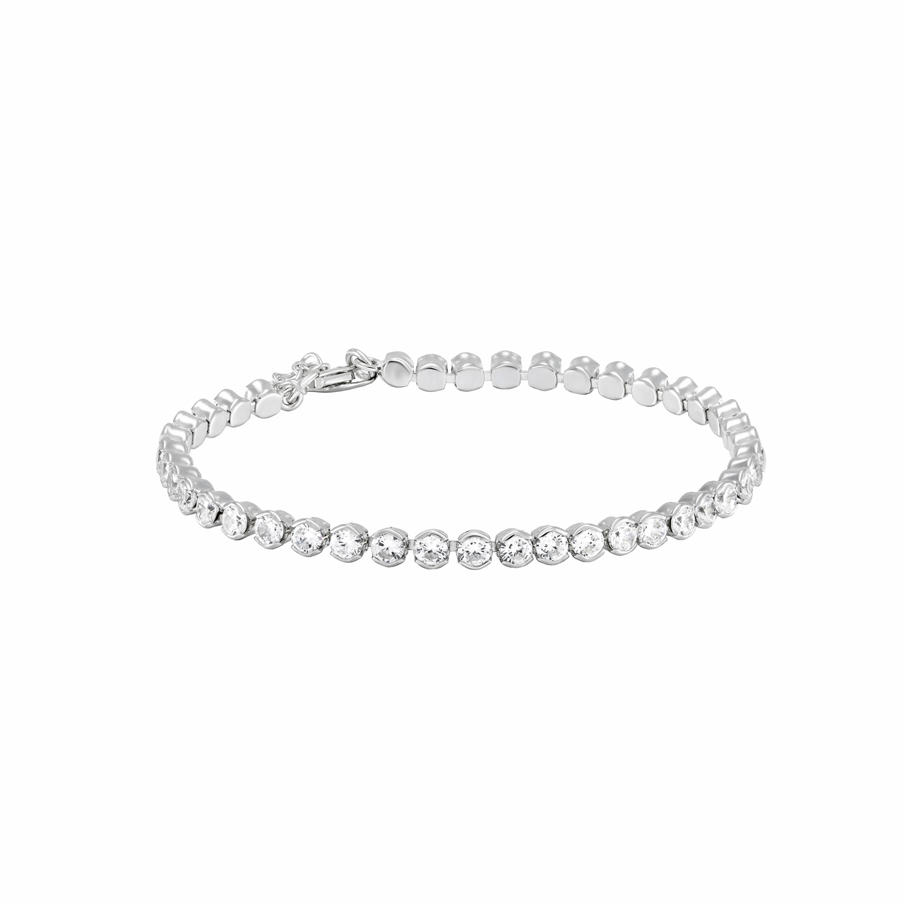 Серебряный теннисный браслет с фианитами d0.2