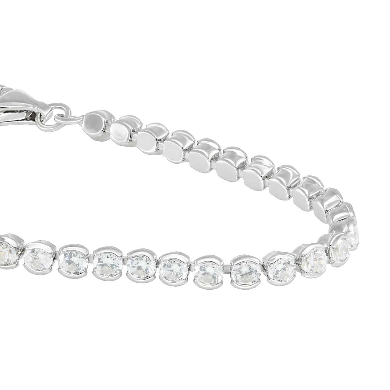Серебряный теннисный браслет с фианитами d0.2