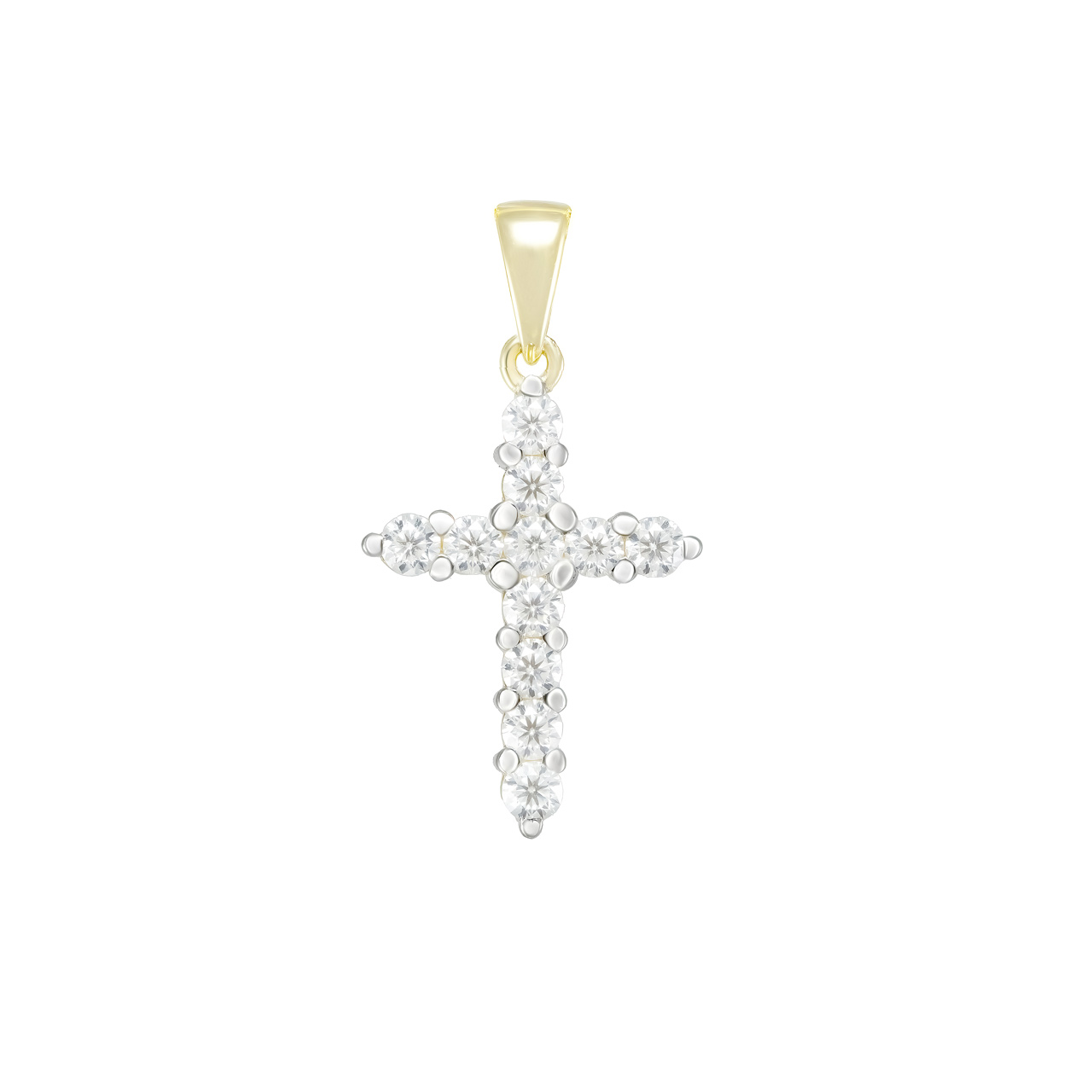 Золотая подвеска-крест с диаллантами 0.33ct