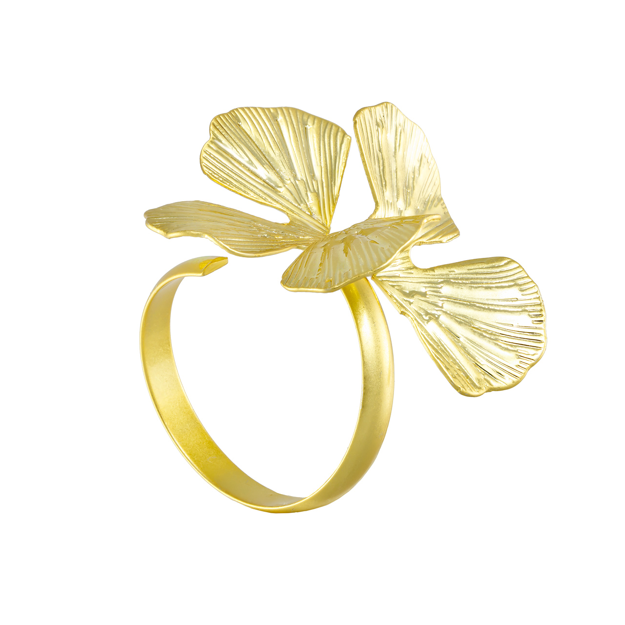 Безразмерное кольцо "Shiny Gold - Ginkgo leaf"