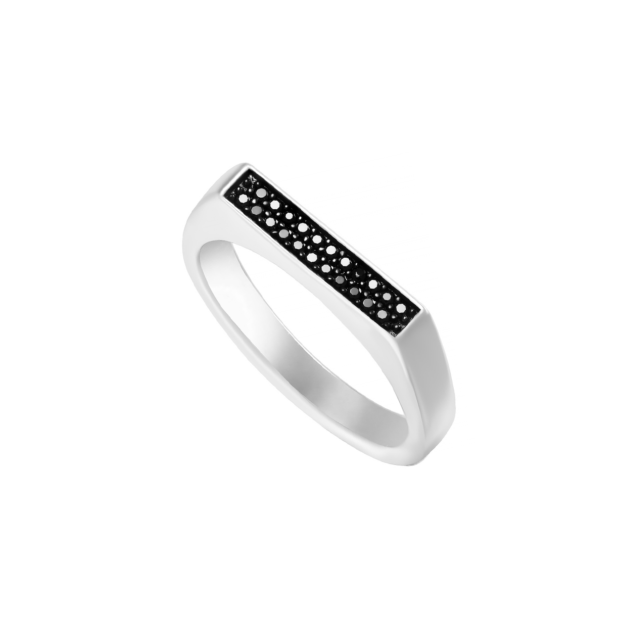 Серебряное кольцо "Black&White" со шпинелями