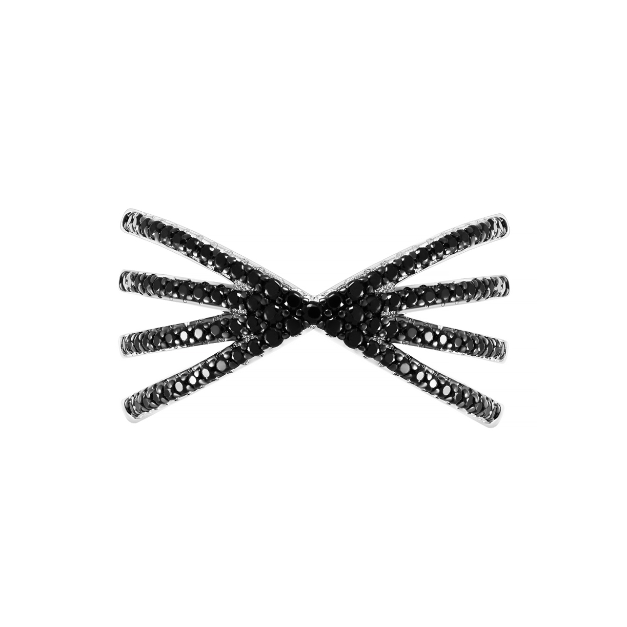 Серебряное кольцо "Black&White" со шпинелями