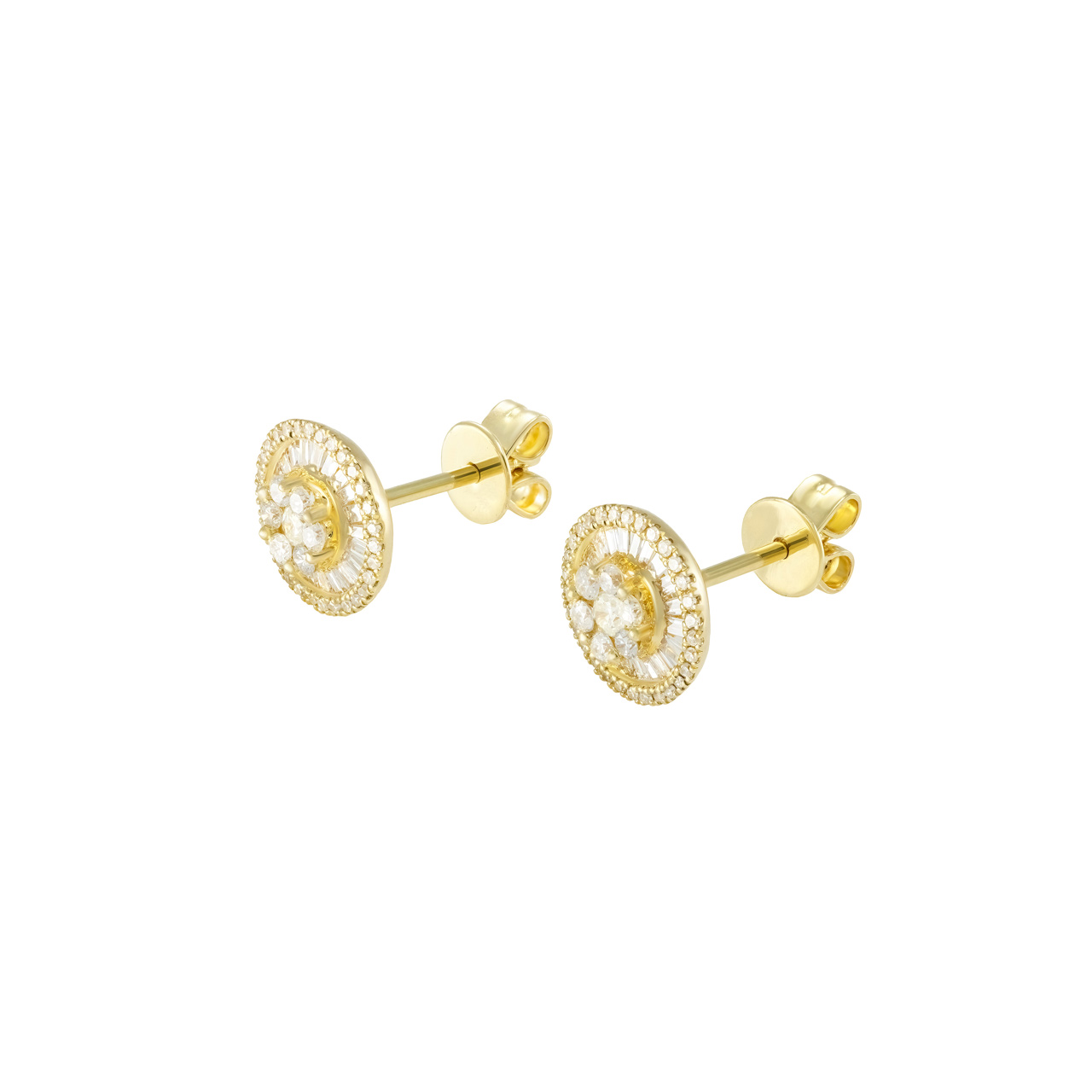 Серьги-пусеты из золота 750 с бриллиантами 0.60ct