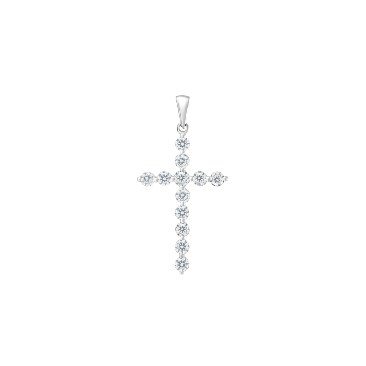 Подвеска "Крест" из золота 750 с бриллиантами 0.63ct