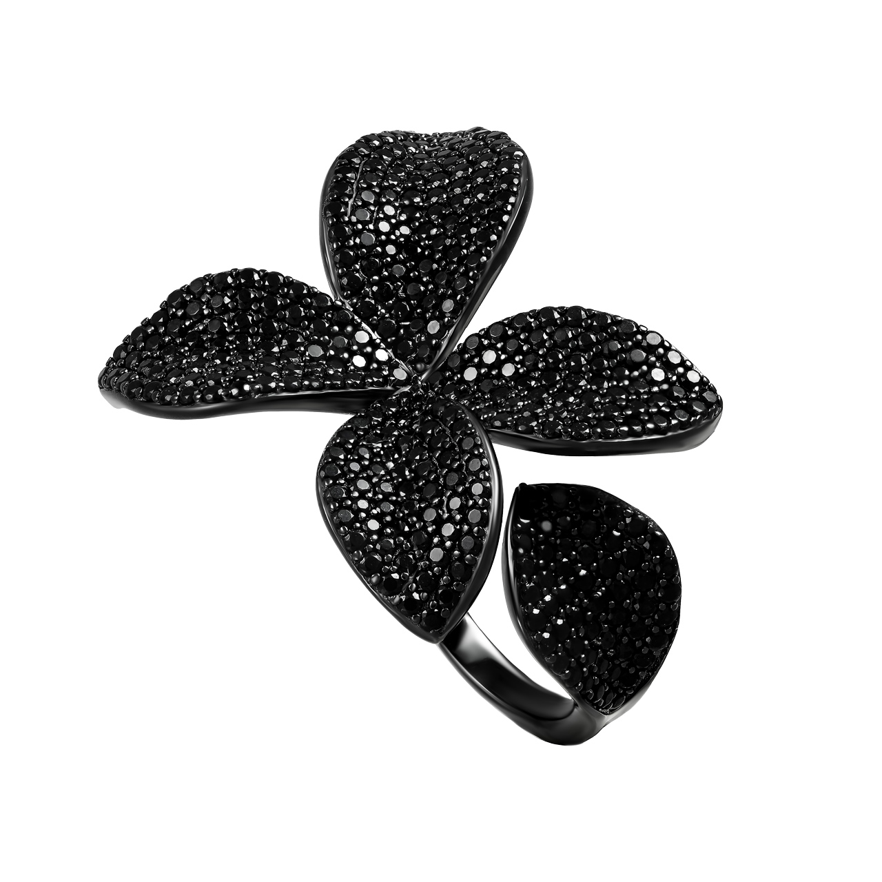 Серебряное кольцо "Gothic Flowers" со шпинелями