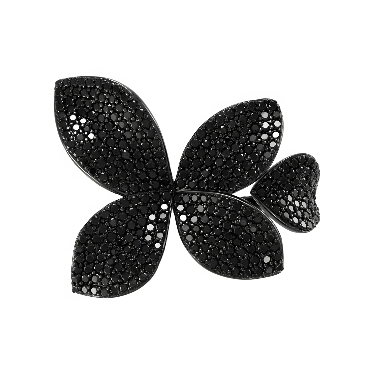 Серебряное кольцо "Gothic Flowers" со шпинелями