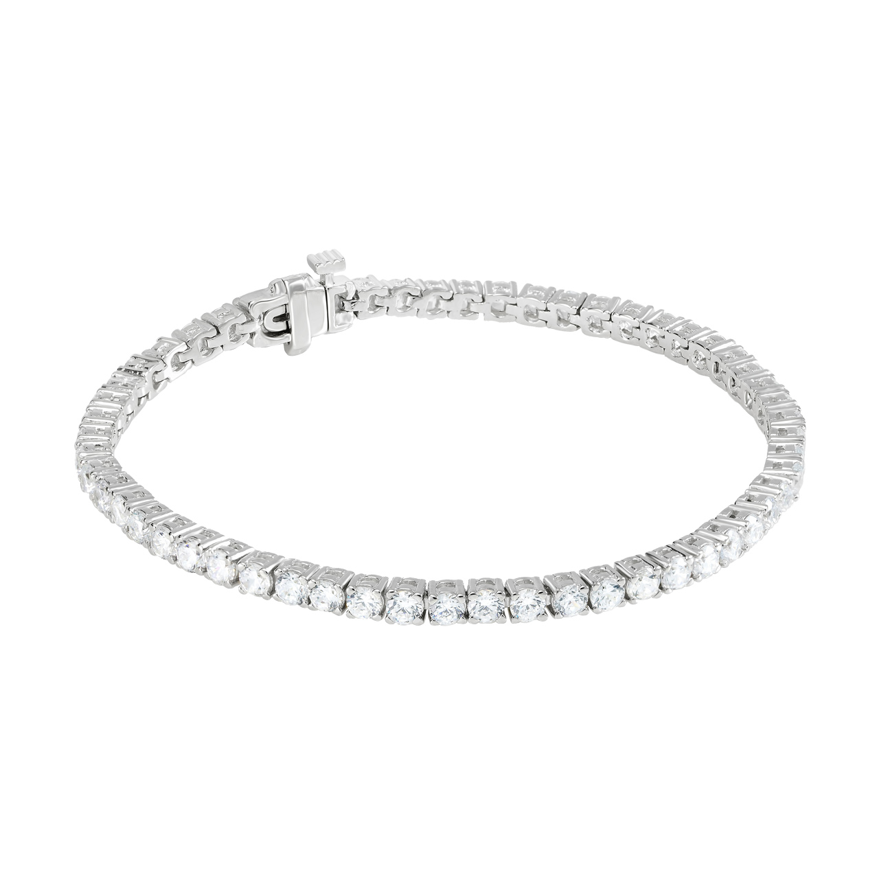 Серебряный теннисный браслет с фианитами d0.3