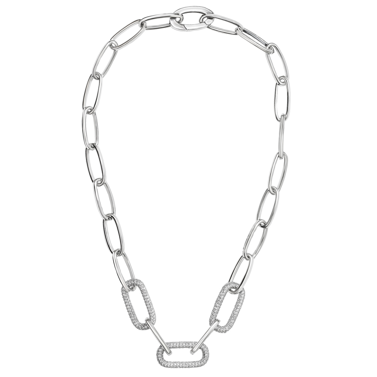 Колье-чокер "Chains" с фианитовым паве