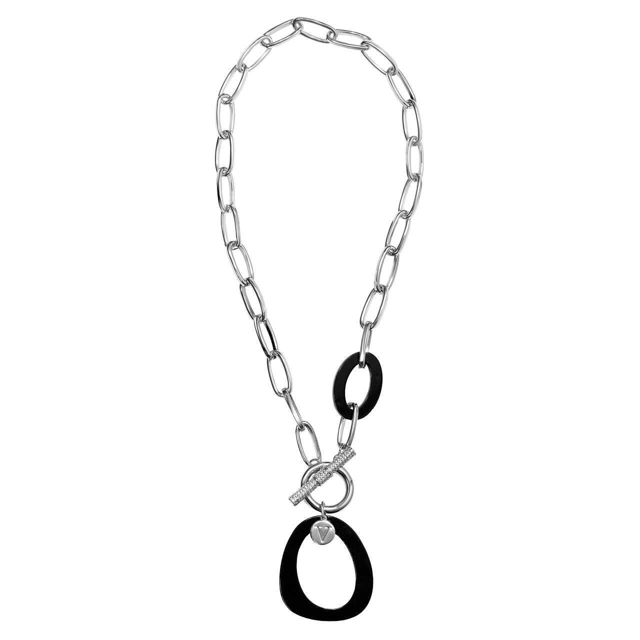 Колье с подвесом "Acryl" с фианитовым паве