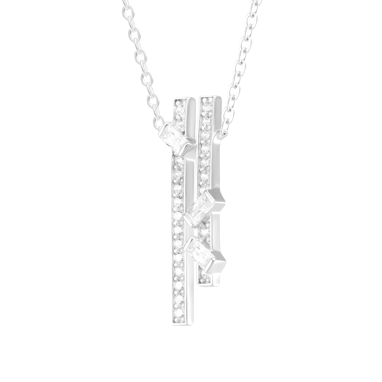 Серебряное колье с фианитами