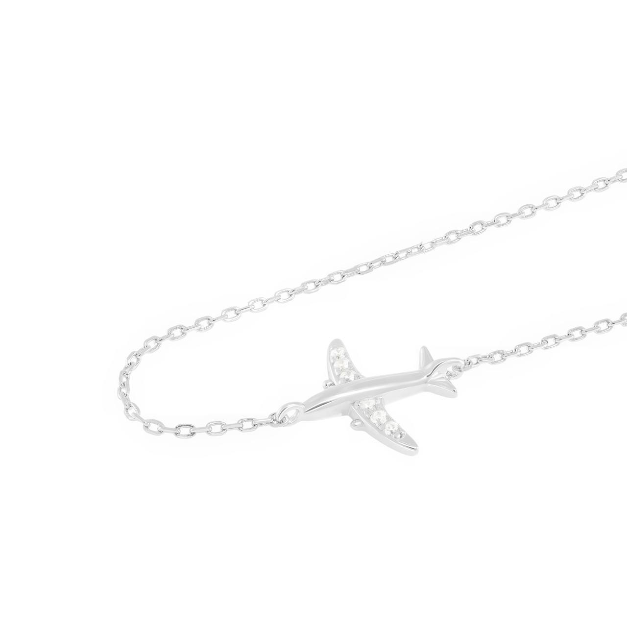 Серебряное колье "Airplanes" с фианитами