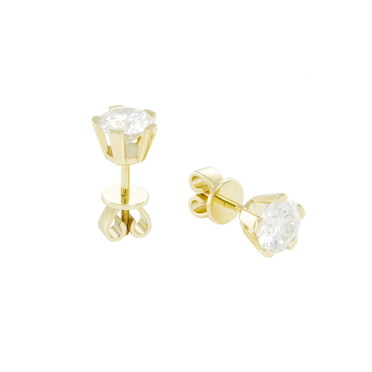 Золотые серьги с диаллантами 2.0ct